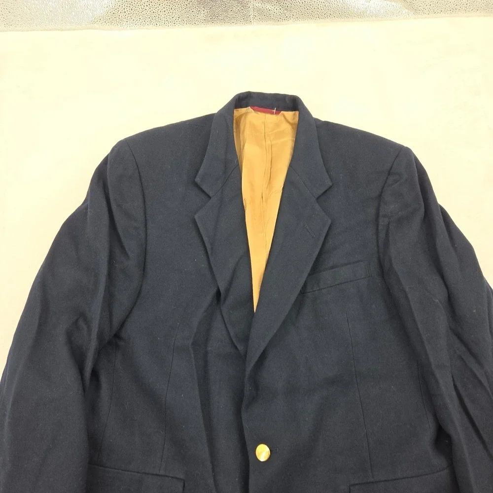 VTG Hart Schaffner Marx HSM Men's 42L Navy Gold Button Sport Coat Blazer Union